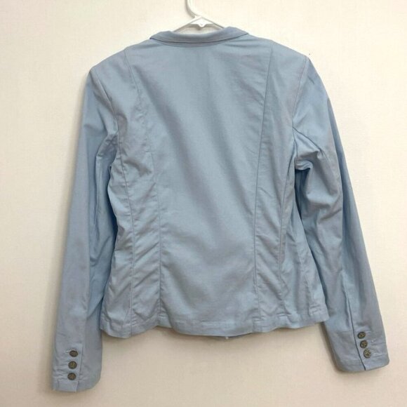Cabi Jacket Women's Sz 6 Lt Blue Buttons Casual Cotton Spandex - Picture 3 of 5